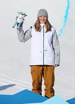 Hanna Faulhaber beim Halfpipe-Wettbewerb