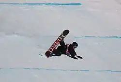 Lukas Frischhut beim Slopestyle-Wettbewerb