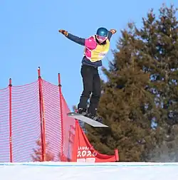 Silviu Popa beim Team-Ski-Snowboard-Cross-Wettbewerb