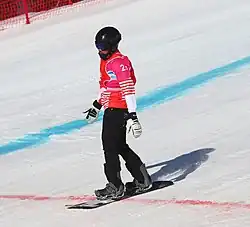 Quentin Sodogas beim Team-Ski-Snowboard-Cross-Wettbewerb