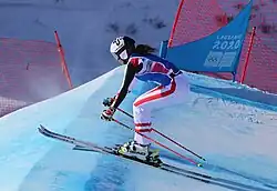 Leonie Innerhofer beim Team-Ski-Snowboard-Cross-Wettbewerb