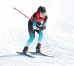 Emma Tréand beim Nordic-Mixed-Team-Wettbewerb