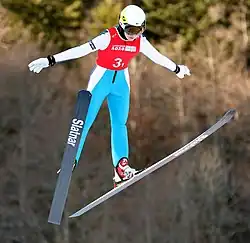 Annamaija Oinas beim Nordic-Mixed-Team-Wettbewerb