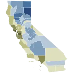 Karte der Ergebnisse nach County