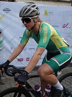 Hayley Preen am Start der Straßenradsport-Weltmeisterschaften 2021