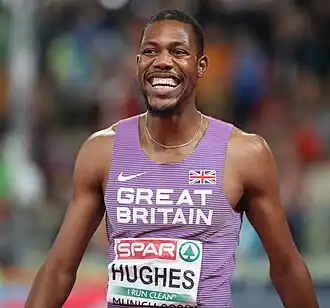 Zharnel Hughes bei den Europameisterschaften 2022 in München