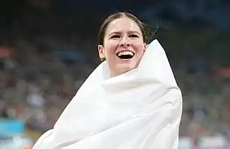 Pia Skrzyszowska bei den Europameisterschaften 2022 in München