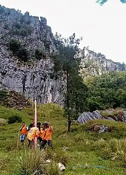 Bau der Stromleitung nach Uaibitae