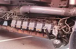 Unterflurmotor eines Büssing 12000 (1953)