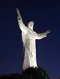 Christkönig-Statue bei Nacht, 2010–2022 die größte Christus-Statue der Welt