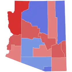 Karte der Ergebnisse nach County