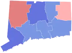 Karte der Ergebnisse nach County