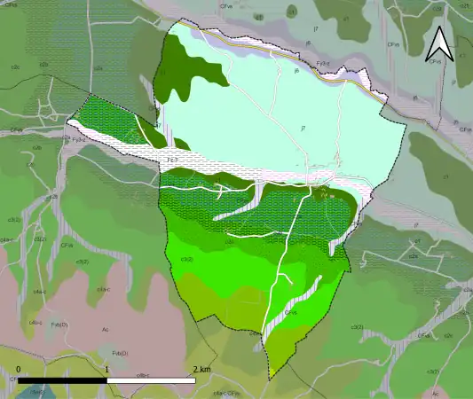 Das Antiklinalzentrum im Norden von Chapdeuil