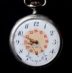 Eisenbahner-Taschenuhr mit 24-Stunden-Zifferblatt (ab 1927)