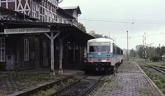 Triebwagen der Baureihe 628 in Dissen-Bad Rothenfelde, 1996