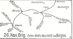 26. Kavallerie-Brigade 1917 in Belgien