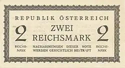 2 Reichsmark Vorderseite