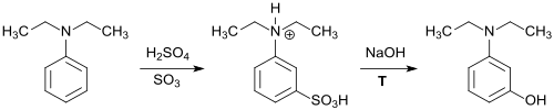 Synthese von 3-Diethylaminophenol durch Alkalischmelze