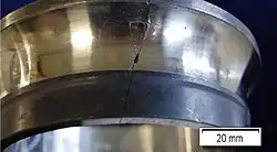 Gerissener Wälzlagerinnenring, Schadensfall an einem Wälzlagerinnenring (Quelle imq)