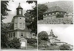 Meinholdsches Turmhaus, 1979, Karte von Brück & Sohn (dazu Hoflößnitz und Spitzhaus)