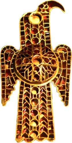 Ostgotische Fibel von Domagnanon, San Marino. Beispiel für eine Adlerfibel