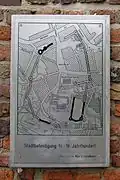 Tafel der einstigen Stadtbefestigung