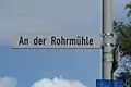 Straßenschild, An der Rohrmühle