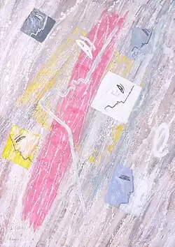 3 Töchter, 86 cm × 120 cm, Acryl, Papier, 2015