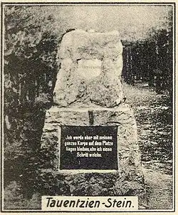 Der (ursprüngliche) Tauentzienstein in Dennewitz