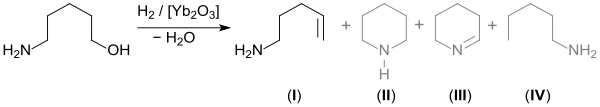 Dehydratisierung von 5-Amino-1-pentanol