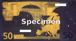 Rückseite bei 350&nbsp;nm die Melierfasern treten deutlich hervor