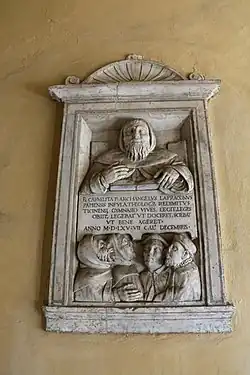 Epigraph von Arcangelo Lanfranconi, 1565.