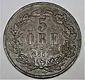 Revers der 5-Öre von 1857