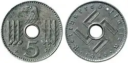 Reichskreditkassen­münze zu 5 Reichspfennig (1940)