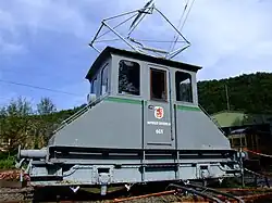 Lok 601 wird als Denkmal ausgestellt.