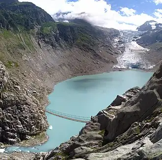 Alte Triftbrücke und Triftgletscher, Sommer 2007