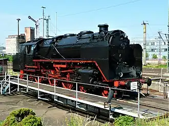 62 015 auf der Drehscheibe Bw Dresden Altstadt