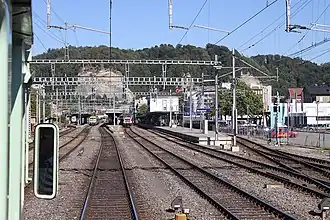 Blick auf die Perrons von Westen