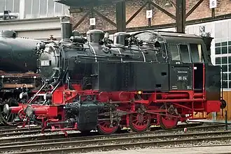 80 014 beim Dampflokfest Juni 2007 im Süddeutschen Eisenbahnmuseum Heilbronn