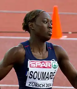 Die Europameisterin von 2010 Myriam Soumaré errang wie 2012 Bronze – zwei Tage zuvor hatte sie Silber über 100&nbsp;Meter gewonnen