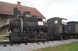 Die 38 IIIc5 der Bosnisch-Herzego­winischen Staatsbahnen waren neben den R.370 der FS eine der meistgebauten Zahnradlokomotiven der Welt. (Floridsdorf, 1894)[74]