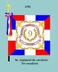 Standarte der 1. Escadron Modell 1791 (Noch mit den königlichen Insignien)