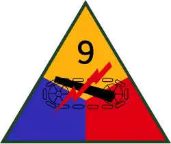 Abzeichen der 9th US Armored Division SSI
