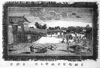 Äußeren Graben und Yushima Seidō (ganz rechts hinten)