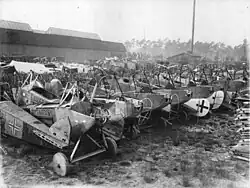 Abgewrackte Flugzeuge in Johannisthal (1920)