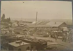 Transport auf der deut­schen 600-mm-Feldbahn