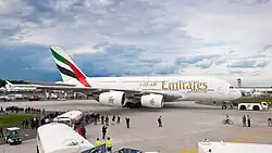 Airbus A380 von Emirates auf der ILA 2012