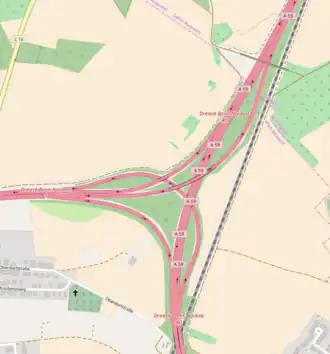 Übersichtskarte Autobahndreieck Bonn-Nordost