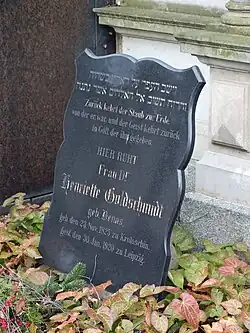 Die Grabtafel der Henriette Goldschmidt