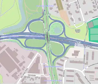 Übersichtskarte Autobahnkreuz Braunschweig-Süd